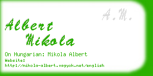 albert mikola business card